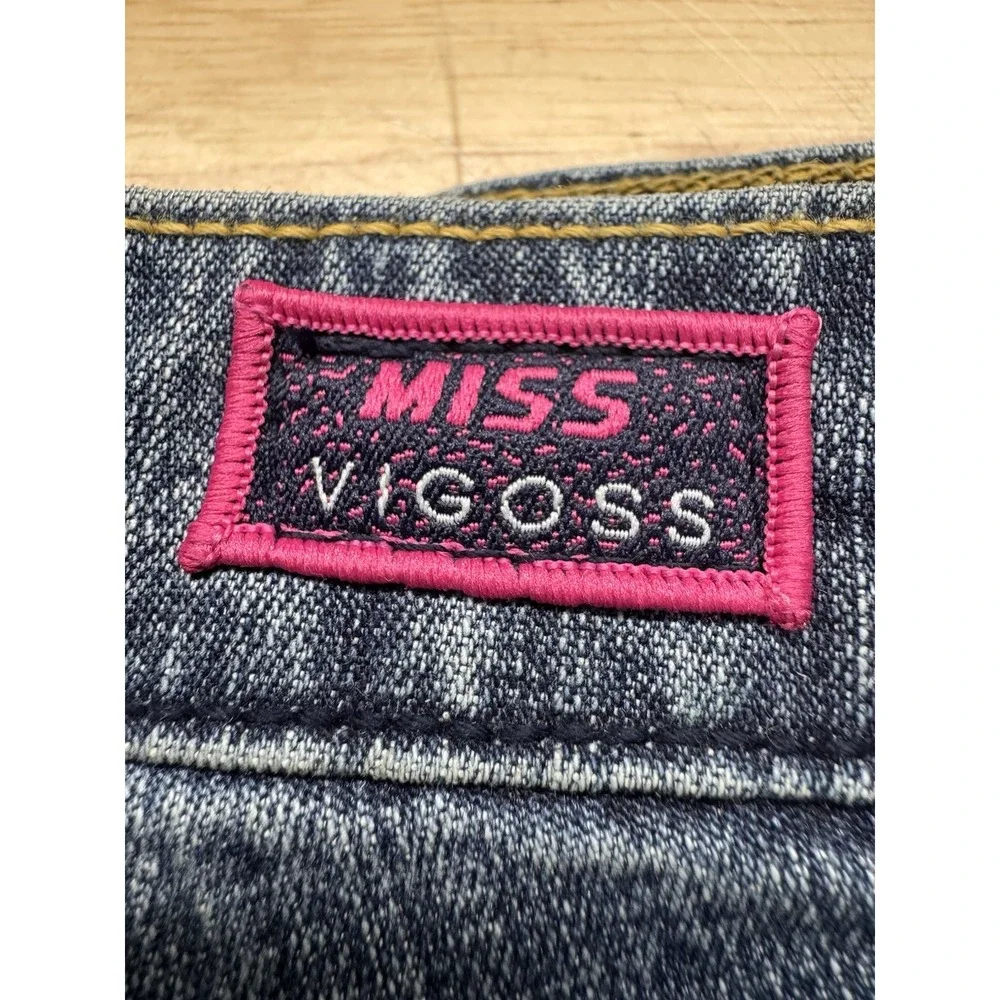 2000s Miss Vigoss Bootcut  Size 7/8 Denim Mixed Split‎ Patched Color Jeans Party